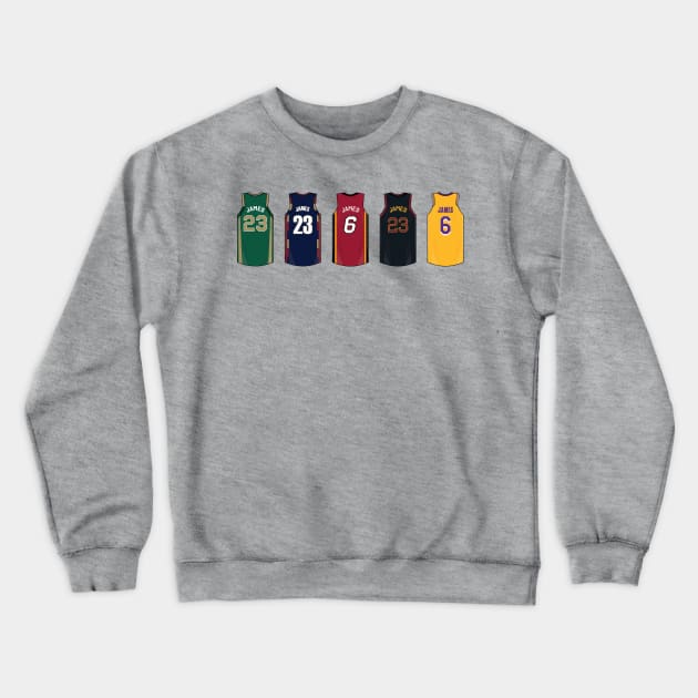 Lebron James Jersey History Crewneck Sweatshirt by WalkDesigns